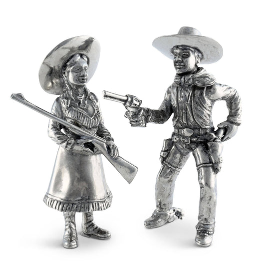 Pewter Cowpoke Couple Salt & Pepper Set